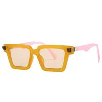 Décontractée Bloc De Couleur Pc Carré Plein Cadre Femmes De Lunettes De Soleil sku image 5