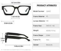 Simple Style Color Block Pc Square Full Frame Optical Glasses main image 2