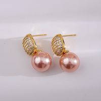 1 Pair Elegant Simple Style Geometric Copper Drop Earrings main image 1