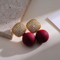 1 Pair Elegant Simple Style Geometric Copper Drop Earrings sku image 1