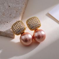 1 Pair Elegant Simple Style Geometric Copper Drop Earrings sku image 2