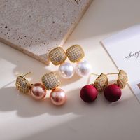 1 Pair Elegant Simple Style Geometric Copper Drop Earrings main image 7
