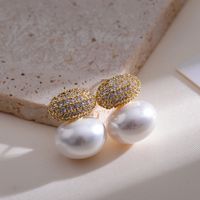 1 Pair Elegant Simple Style Geometric Copper Drop Earrings sku image 1