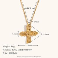 Stainless Steel Titanium Steel Simple Style Cross Plating Pendant Necklace sku image 2