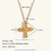 Stainless Steel Titanium Steel Simple Style Cross Plating Pendant Necklace main image 2