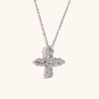 Stainless Steel Titanium Steel Simple Style Cross Plating Pendant Necklace main image 3