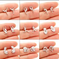 1 Pair Simple Style Human Plating Stainless Steel Ear Studs main image 1