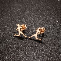 1 Pair Simple Style Human Plating Stainless Steel Ear Studs main image 4