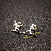 1 Pair Simple Style Human Plating Stainless Steel Ear Studs main image 2