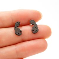 1 Pair Simple Style Human Plating Stainless Steel Ear Studs sku image 30