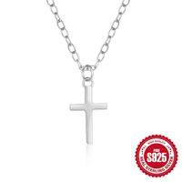 Sterling Silber Einfacher Stil Kreuzen Überzug Halskette Mit Anhänger main image 6