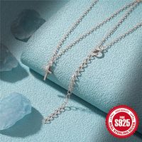 Sterling Silber Einfacher Stil Kreuzen Überzug Halskette Mit Anhänger main image 3