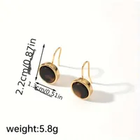 1 Pair Vintage Style Solid Color Inlay Natural Stone Copper Natural Stone Drop Earrings main image 2
