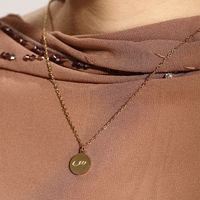 304 Stainless Steel 18K Gold Plated Raw Steel Casual XUPING Simple Style Round Symbol Pendant Necklace main image 4