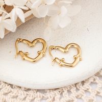 1 Pair IG Style Simple Style Heart Shape Plating 304 Stainless Steel Earrings main image 3