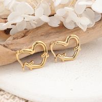 1 Pair IG Style Simple Style Heart Shape Plating 304 Stainless Steel Earrings main image 4