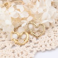 1 Pair IG Style Simple Style Heart Shape Plating 304 Stainless Steel Earrings main image 1