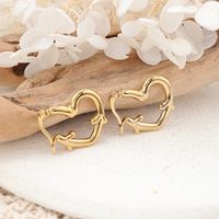 1 Pair IG Style Simple Style Heart Shape Plating 304 Stainless Steel Earrings main image 6