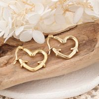 1 Pair IG Style Simple Style Heart Shape Plating 304 Stainless Steel Earrings main image 8