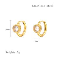 1 Pair Simple Style Geometric Plating Inlay 304 Stainless Steel Zircon 18K Gold Plated Earrings sku image 8