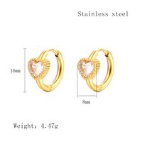 1 Pair Simple Style Geometric Plating Inlay 304 Stainless Steel Zircon 18K Gold Plated Earrings sku image 9