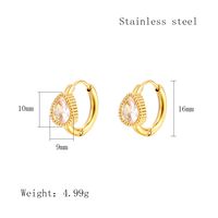1 Pair Simple Style Geometric Plating Inlay 304 Stainless Steel Zircon 18K Gold Plated Earrings sku image 11