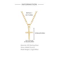 Sterling Silber Einfacher Stil Kreuzen Überzug Halskette Mit Anhänger main image 2