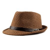 Women's Vintage Style Solid Color Crimping Straw Hat main image 5