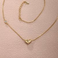 Cute Xuping Sweet Heart Shape Alloy Copper Alloy Plating Inlay Artificial Gemstones Valentine's Day Women's Necklace main image 5