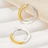 1 Pair Simple Style Circle Plating Sterling Silver 18K Gold Plated White Gold Plated Earrings main image 3
