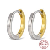 1 Pair Simple Style Circle Plating Sterling Silver 18K Gold Plated White Gold Plated Earrings main image 5