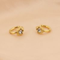 1 Pair Simple Style Star Plating Stainless Steel Gold Plated Hoop Earrings main image 10