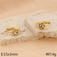 1 Pair Simple Style Star Plating Stainless Steel Gold Plated Hoop Earrings sku image 3