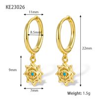 1 Pair Simple Style Devil's Eye Plating Inlay Sterling Silver Turquoise 18K Gold Plated White Gold Plated Drop Earrings main image 2