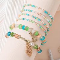 Simple Style Tower Leaves Artificial Crystal Alloy Beaded Layered Women's Bracelets main image 3