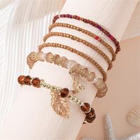 Simple Style Tower Leaves Artificial Crystal Alloy Beaded Layered Women's Bracelets main image 4