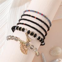 Simple Style Tower Leaves Artificial Crystal Alloy Beaded Layered Women's Bracelets main image 6