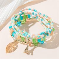 Simple Style Tower Leaves Artificial Crystal Alloy Beaded Layered Women's Bracelets sku image 1