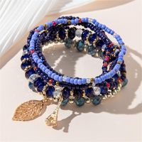 Simple Style Tower Leaves Artificial Crystal Alloy Beaded Layered Women's Bracelets sku image 3