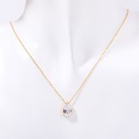 201 Stainless Steel 304 Stainless Steel Glass Gold Plated Casual Simple Style Plating Water Droplets Zircon Pendant Necklace sku image 12