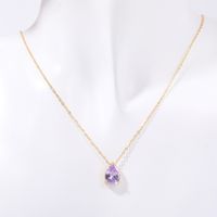 201 Stainless Steel 304 Stainless Steel Glass Gold Plated Casual Simple Style Plating Water Droplets Zircon Pendant Necklace sku image 3