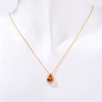 201 Stainless Steel 304 Stainless Steel Glass Gold Plated Casual Simple Style Plating Water Droplets Zircon Pendant Necklace sku image 11