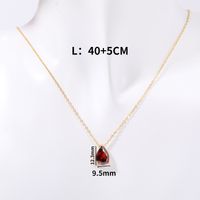 201 Stainless Steel 304 Stainless Steel Glass Gold Plated Casual Simple Style Plating Water Droplets Zircon Pendant Necklace sku image 5