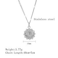 304 Stainless Steel 18K Gold Plated IG Style Plating Sunflower Pendant Necklace main image 2