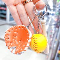 Fashion Baseball Pu Leather Unisex Bag Pendant Keychain sku image 29