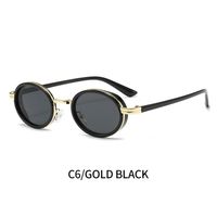 Retro Gradient Color Solid Color Leopard Pc Oval Frame Full Frame Women's Sunglasses sku image 6