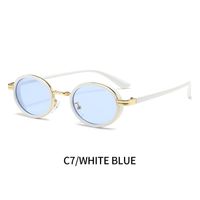 Retro Gradient Color Solid Color Leopard Pc Oval Frame Full Frame Women's Sunglasses sku image 4