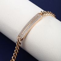 Elegant XUPING Simple Style Round Heart Shape Rectangle Alloy Copper Plating Inlay Artificial Diamond 18K Gold Plated Women's Bracelets main image 9