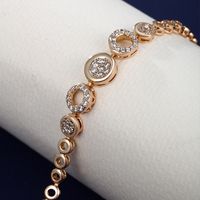 Elegant XUPING Simple Style Round Heart Shape Rectangle Alloy Copper Plating Inlay Artificial Diamond 18K Gold Plated Women's Bracelets main image 6