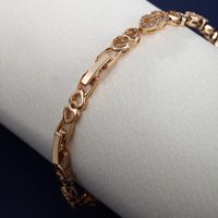 Elegant XUPING Simple Style Round Heart Shape Rectangle Alloy Copper Plating Inlay Artificial Diamond 18K Gold Plated Women's Bracelets main image 4
